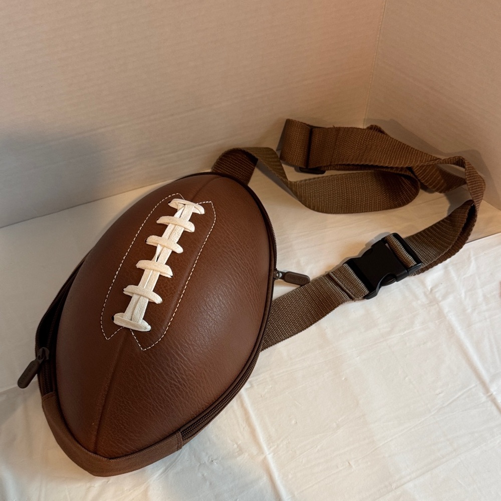 Unbranded Brown Football-Shaped Crossbody Bag